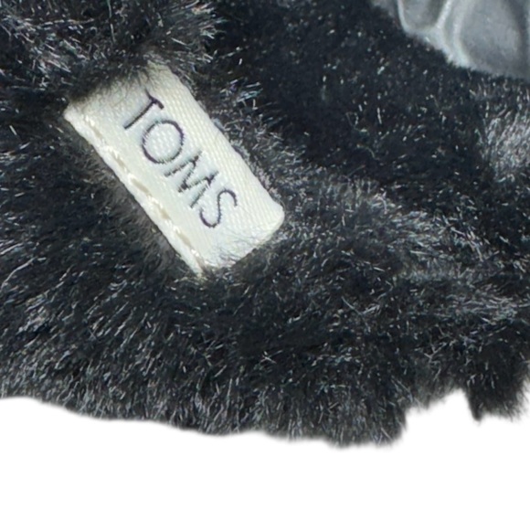 Toms Alpargata Mallow Mule Fluff Slippers Black Faux Fur Women's Size 10 NWOT - Picture 10 of 14
